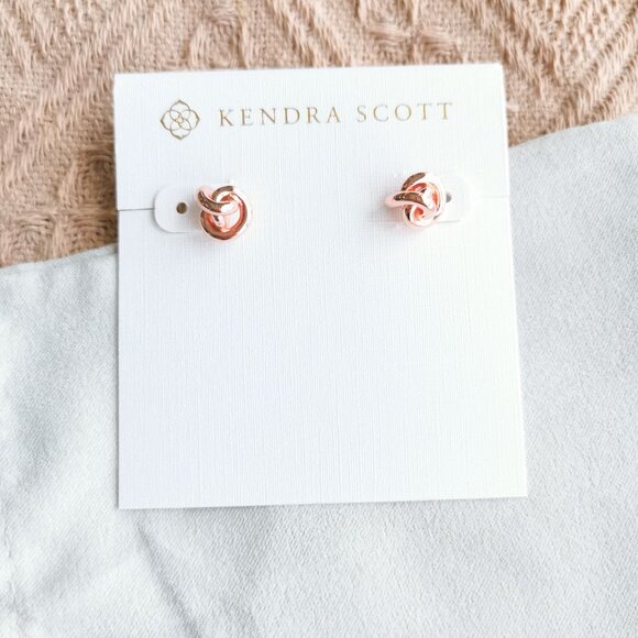 Kendra Scott - Presleigh love Knot Stud Earrings Rose Gold - Picture 1 of 3